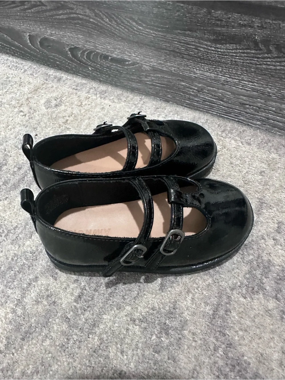 Old Navy Black Patent Double-Strap Mary Jane Shoes